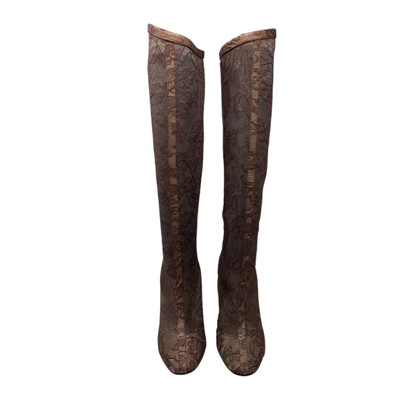 Valentino Garavani Runway Sheer Floral Lace Tall Heeled Statement Boot Size EU38 - Picture 3 of 14